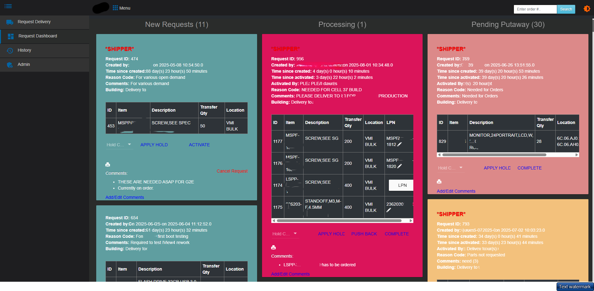 Enterprise Warehouse Management System - Project Screenshot